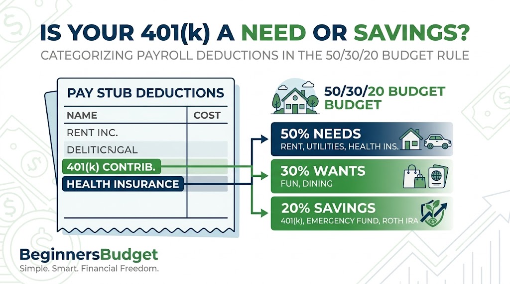Is a 401(k) a Need or Savings? How to Categorize Payroll Deductions in 50/30/20
